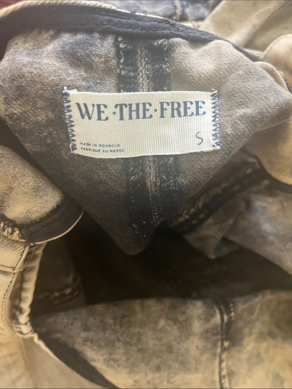 We The Free overalls in Acid Washed Beige with Dark Hem - Picture 3 of 3